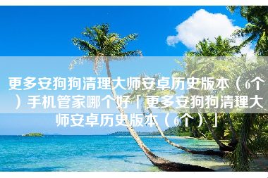 更多安狗狗清理大师安卓历史版本（6个）手机管家哪个好「更多安狗狗清理大师安卓历史版本（6个）」