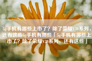 5g手机有哪些上市了？除了荣耀V30系列，还有这些5g手机有哪些「5g手机有哪些上市了？除了荣耀V30系列，还有这些」