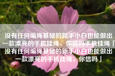 没有任何编绳基础的新手小白也能做出一款漂亮的手机挂绳，你信吗手机挂绳「没有任何编绳基础的新手小白也能做出一款漂亮的手机挂绳，你信吗」