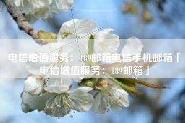 电信增值服务：189邮箱电信手机邮箱「电信增值服务：189邮箱」