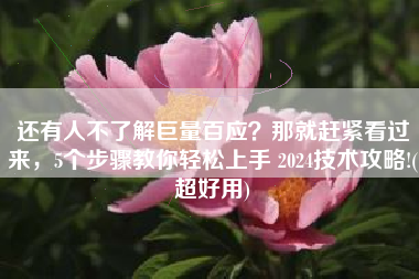 还有人不了解巨量百应？那就赶紧看过来，5个步骤教你轻松上手 2024技术攻略!(超好用)