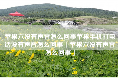 苹果六没有声音怎么回事苹果手机打电话没有声音怎么回事「苹果六没有声音怎么回事」