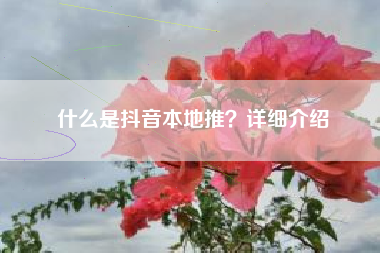 什么是抖音本地推？详细介绍