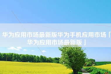 华为应用市场最新版华为手机应用市场「华为应用市场最新版」