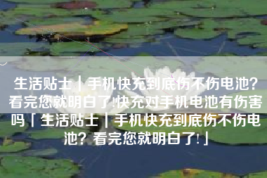 生活贴士｜手机快充到底伤不伤电池？看完您就明白了!快充对手机电池有伤害吗「生活贴士｜手机快充到底伤不伤电池？看完您就明白了!」