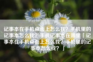 记事本在手机桌面上怎么找？手机里的记事本怎么找？手机记事本在哪里「记事本在手机桌面上怎么找？手机里的记事本怎么找？」