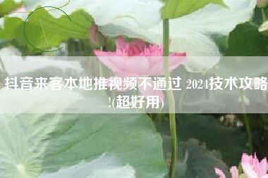 抖音来客本地推视频不通过 2024技术攻略!(超好用)