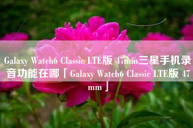 Galaxy Watch6 Classic LTE版 47mm三星手机录音功能在哪「Galaxy Watch6 Classic LTE版 47mm」