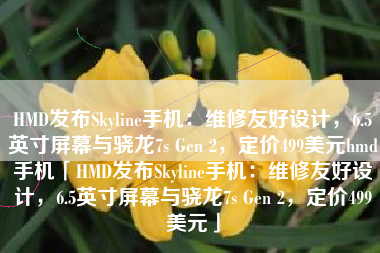 HMD发布Skyline手机：维修友好设计，6.5英寸屏幕与骁龙7s Gen 2，定价499美元hmd手机「HMD发布Skyline手机：维修友好设计，6.5英寸屏幕与骁龙7s Gen 2，定价499美元」