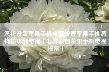 怎样设置苹果手机电视投屏苹果手机怎样投屏到电视「怎样设置苹果手机电视投屏」