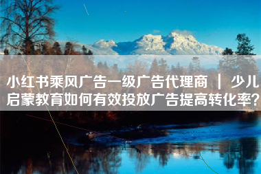 小红书乘风广告一级广告代理商 ｜ 少儿启蒙教育如何有效投放广告提高转化率？