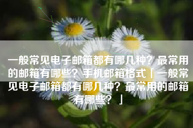 一般常见电子邮箱都有哪几种？最常用的邮箱有哪些？手机邮箱格式「一般常见电子邮箱都有哪几种？最常用的邮箱有哪些？」