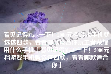 看见记得Mark一下！2000元档游戏手机就选这四款，看看哪款适合你玩王者荣耀用什么手机「看见记得Mark一下！2000元档游戏手机就选这四款，看看哪款适合你」