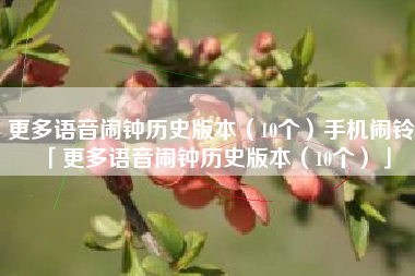更多语音闹钟历史版本（10个）手机闹铃「更多语音闹钟历史版本（10个）」