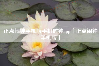 正点闹钟手机版手机时钟app「正点闹钟手机版」