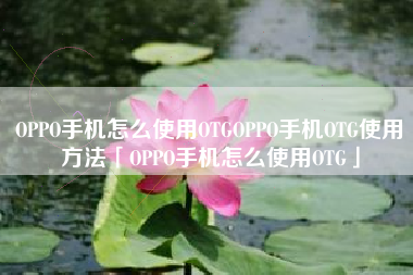 OPPO手机怎么使用OTGOPPO手机OTG使用方法「OPPO手机怎么使用OTG」
