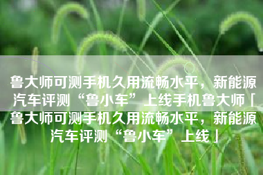 鲁大师可测手机久用流畅水平，新能源汽车评测“鲁小车”上线手机鲁大师「鲁大师可测手机久用流畅水平，新能源汽车评测“鲁小车”上线」