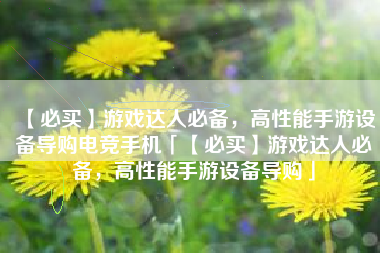 【必买】游戏达人必备，高性能手游设备导购电竞手机「【必买】游戏达人必备，高性能手游设备导购」
