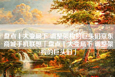 盘点丨大变局下 调整架构的巨头们京东商城手机联想「盘点丨大变局下 调整架构的巨头们」