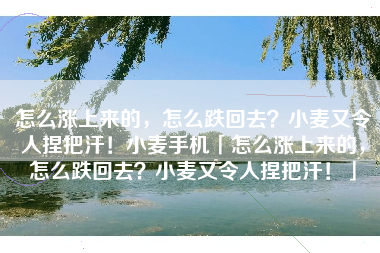 怎么涨上来的，怎么跌回去？小麦又令人捏把汗！小麦手机「怎么涨上来的，怎么跌回去？小麦又令人捏把汗！」
