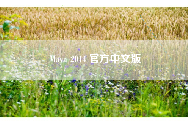 Maya 2014 官方中文版