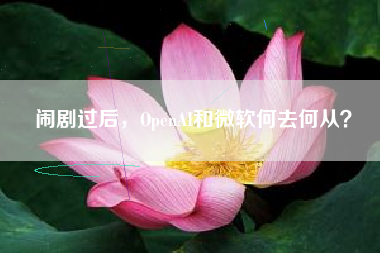 闹剧过后，OpenAI和微软何去何从？