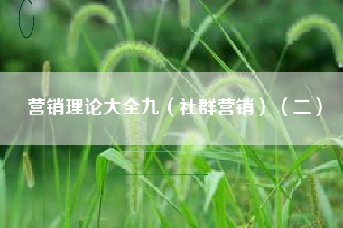 营销理论大全九（社群营销）（二）