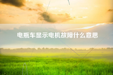 电瓶车显示电机故障什么意思