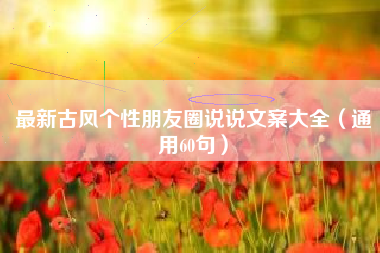 最新古风个性朋友圈说说文案大全（通用60句）