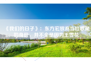《我们的日子》：东方宏放弃当红歌星的身份，并不全是因为王雪花
