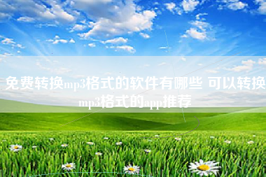 免费转换mp3格式的软件有哪些 可以转换mp3格式的app推荐