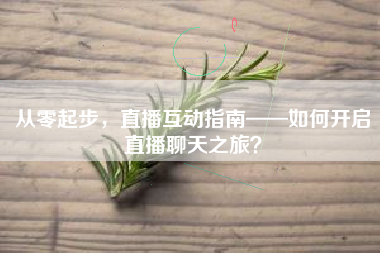 从零起步，直播互动指南——如何开启直播聊天之旅？