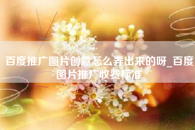 百度推广图片创意怎么弄出来的呀_百度图片推广收费标准