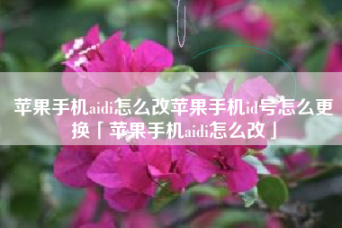 苹果手机aidi怎么改苹果手机id号怎么更换「苹果手机aidi怎么改」