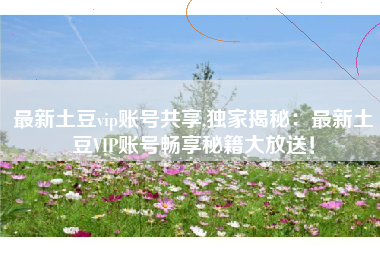 最新土豆vip账号共享,独家揭秘：最新土豆VIP账号畅享秘籍大放送！