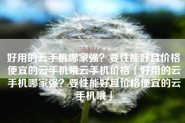 好用的云手机哪家强？要性能好且价格便宜的云手机哦云手机价格「好用的云手机哪家强？要性能好且价格便宜的云手机哦」