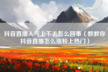 抖音直播人气上不去怎么回事（教教你抖音直播怎么涨粉上热门）