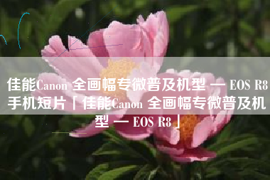 佳能Canon 全画幅专微普及机型 — EOS R8手机短片「佳能Canon 全画幅专微普及机型 — EOS R8」