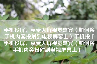 手机投屏，享受大屏视觉盛宴（如何将手机内容投射到电视屏幕上）手机投「手机投屏，享受大屏视觉盛宴（如何将手机内容投射到电视屏幕上）」